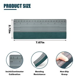 8 Inch Vinyl Wrap Squeegee, Window Tint Squeegee Installation Tool with Ruler 15CM & Suede Felt Edge, Car Vinyl Wrap Scraper Tool for Sign-Making Graphic Wallpaper Film Smoothing (8 Inch)