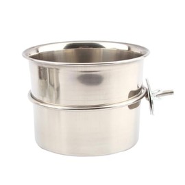 BESPORTBLE - tazón de acero inoxidable para loros, agua profunda y contenedor de alimentos, duradero y fácil de limpiar para guacamayos y cacatúas, accesorio de alimentación grande