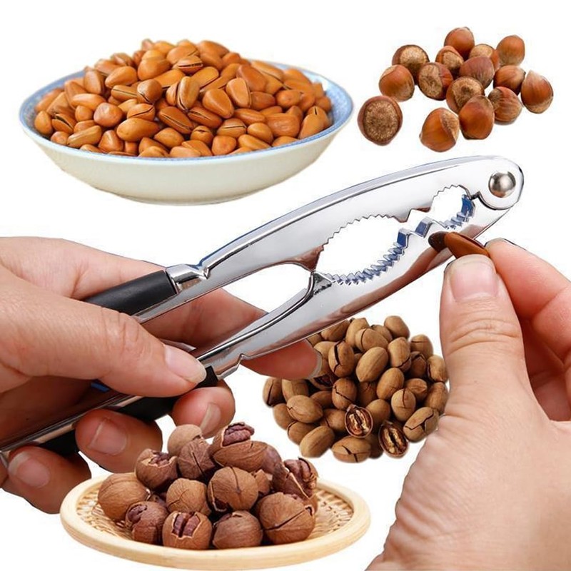 WeddHuis High-quality nutcracker, stainless steel, walnut cracker with non-slip handle,