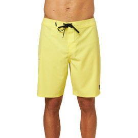 O'NEILL Men's 19 Inch Solid Boardshorts - Water Resistant Swim Trunks for Men with Quick Dry Stretch Fabric and Pockets,Lemon,29