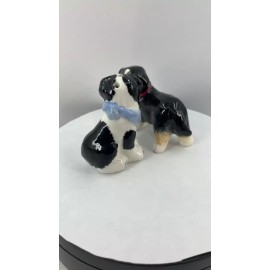 Cracker Barrel Mini Christmas Dog Salt & Pepper Shaker Set - Holiday Decor -