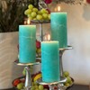3 Piece Pillar Candle Set, Pale Aqua Blue, 68 Hours