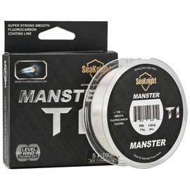 Seaknight T1 Fluorocarbon Coated Clear Fishing Line 100m/110yds Carp Fishing Line Transparent Invisible Monofilament Fast Sinking Leader Line for Saltwater Sea Fishing 3-35LB