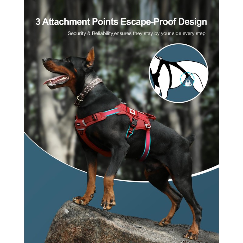 FAYOGOO Tactical Dog Harnesses for Large Dogs No Pull Escape
