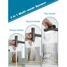 Kitchen Faucets with Pull Down Sprayer,Waterfall Kitchen Sink Faucet,Commercial Utility Stainless Steel Kitchen Faucets,Single Handle Kitchen Sink Faucet with Pull Down Sprayer for 3 Function,Grey