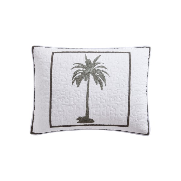 Tommy Bahama Colección Palm Island | Funda - 100% algodón, Suave y Transpirable con Cierre de sobre, prelavada para Mayor suavidad, estándar, Gris