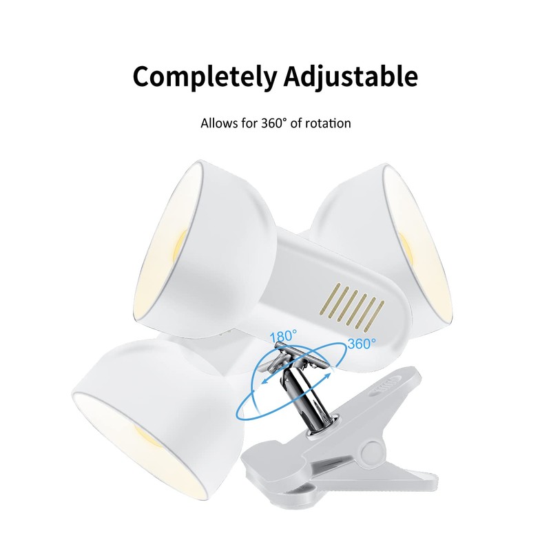 Milpoel Reading Lamp with Clamp, Adjustable Desk Lamp, E27 Socket,