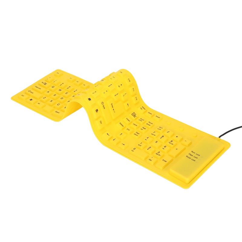 Foldable Silicone Keyboard 108 Keys Silicone Foldable USB Wired Waterproof
