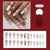 24 PCS Press on Nails Red 3D Kitty Cat Fake