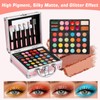 Anpro All-In-One Makeup Carry Case with Pro Teen Makeup Set,