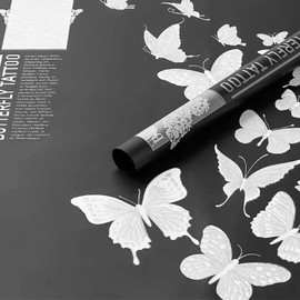 JOSON 20 sheets of butterfly waterproof wrapping paper, flower shop bouquet supplies, DIY crafts, gift packaging or gift box packaging, 22.8x22.8 inches (black)