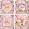 Princess Party Tableware Supplies, Includes Happy Birthday Backdrop Banner, Plate,
