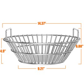 onlyfire Stainless Steel Charcoal Ash Basket Fits Large BGE, Kamado Joe Classic and Other Similar Grills