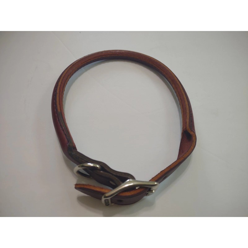 Hamilton Rolled Leather Dog Collar 1" x 26" - Large