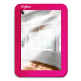 Playbees Magnetic Locker Mirror - Pink - Ideal for School Locker, Bathroom, Refrigerator, Office Cabinet, Workshop Toolbox, Home Use, Locker Accessory - 5" x 7"