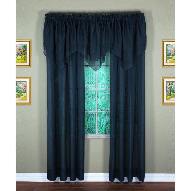 Today's Curtain Emelia Original Voile Ascot 25", Navy, 40" W