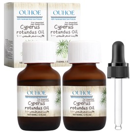 Pack of 2 Cyperus Rotundus Oil, 60 ml Pure Cyperus Oil for Hair Removal, 100% Pure Cyperus Oil, Vegetable Oil for Hair Removal, Hair Removal Care Oil, Reduction of Body Hair Growth