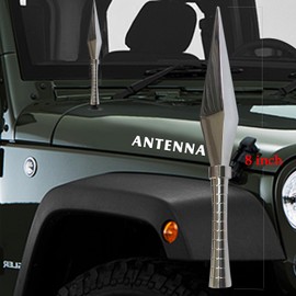 Car Truck Antenna Silver Antenna Truck Accessories Silverado 1500 F150 F250 F350 Dodge Ram 1500 GMC Sierra 1500 Ranger Short Replacement Antena Custom-Made Styles (Sliver)