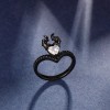 Dtup Anillo Malefica Elegante Oro Negro Corazon Gotico Dtup®