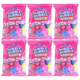 Dubble Bubble Cotton Candy Gumballs – 6 Pack – Blue Raspberry, Cherry & Lemon Flavors, 4 oz per Bag (6)