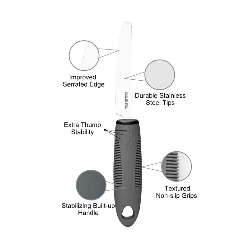 HoEase Adaptive Utensil Set - Arthritis Aid Silverware for The