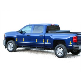 Made in USA! Compatible with 2014-2018 GMC Sierra Crew Cab 6.8' Bed Body Side Molding Trim Below Body Line 1 1/4'' Wide 12PC Overlay