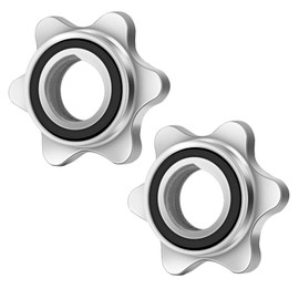 Lamoutor 2Pcs Anti-Slip Hex Nut 25mm Collar Screw for Barbell Dumbbell Weight Lifting (Silver 2pcs)