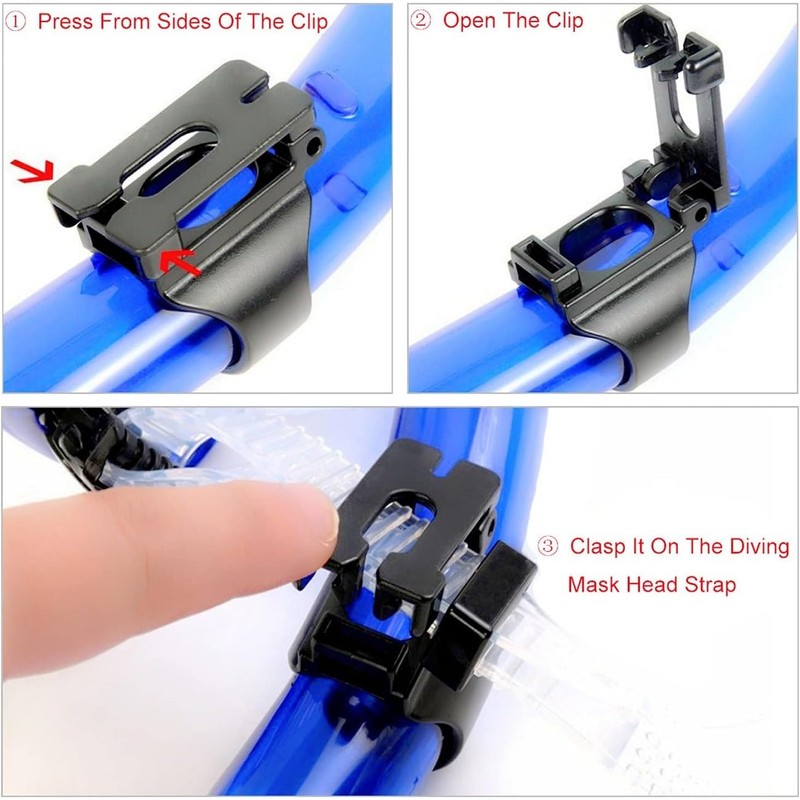 WADY 4 Pack Scuba Dive Universal Plastic Clip Snorkel Keeper