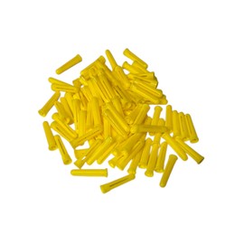 100 Masonry Wall Plugs - 5.0mm Fixing Hole Diameter, for Stone, Brick or Concrete - Yellow Expansion Raw Plugs