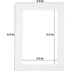Egofine 8x10 White Picture Mats Pack of 6, Frame Mattes for 5x7 Pictures, Acid Free, 1.2mm Thickness, with Core Bevel Cut