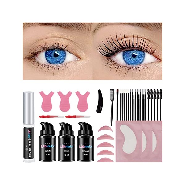 Libeauty Lash Lift Kit, Brow Lamination & Eyelash Perm Kit 2 in 1, Semi-Permanent Curling with Keratin, Salon Result lasts 6 weeks, Tools Included