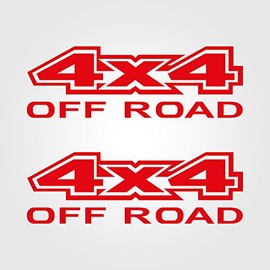 Gesar 2 x Stickers 4 x 4 – Off Road – Sticker 4 x 4 for SUV – Car Sticker – Off-Road Vehicle – Suitable for Car and Motorcycle – (Red)