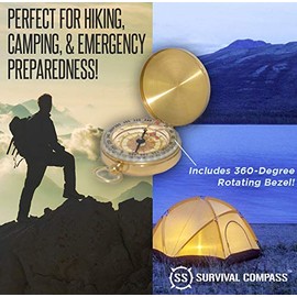 Sharp Survival Best Camping Survival Compass | Glow in The Dark Military Compass Survival Gear Compass