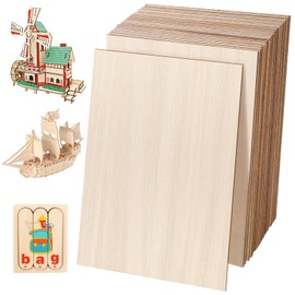 DIYDEC 24 Pack Basswood Sheets - 4 x 6 x 1/16 Inch Thin Plywood Wood Squares for Crafts, Architectural Models, Laser Cutting, Wood Burning and Drawing