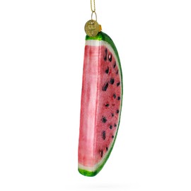 Juicy Watermelon Slice Blown Glass Christmas Ornament