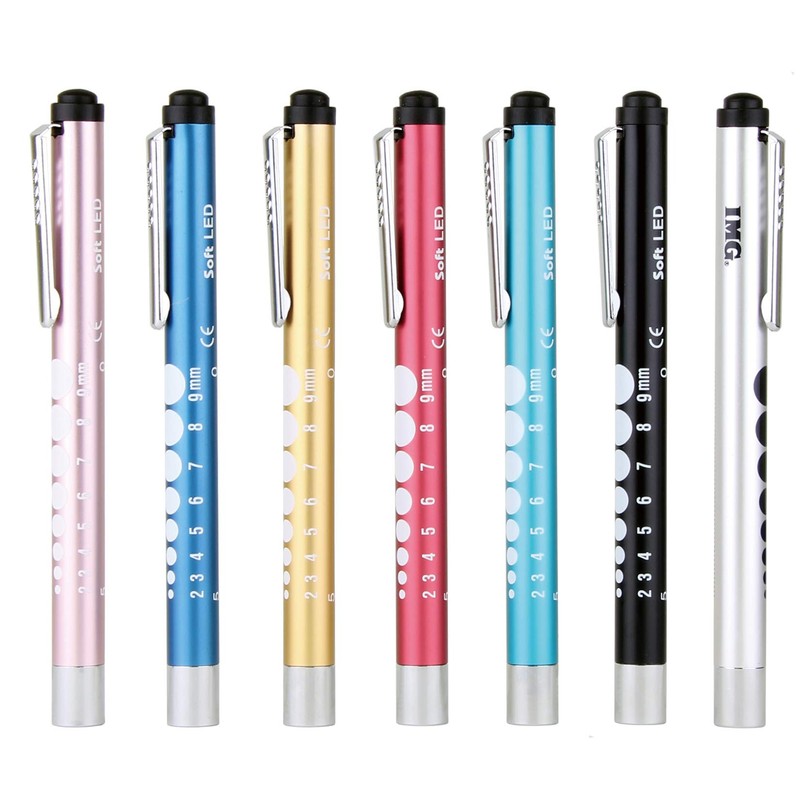 IMG ソフトLEDペンライト 瞳孔計付 ノック式 医療 (ブラック)