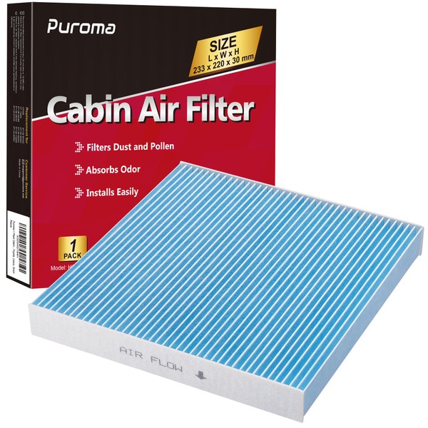 Puroma 1 Pack Cabin Air Filter with Multiple Fiber Layers, Replacement for CP134, CF10134, Honda Civic, CR-V, Odyssey, Pilot, Accord, Ridgeline, Passport and Acura CSX, ILX, MDX, RDX, TLX, RLX
