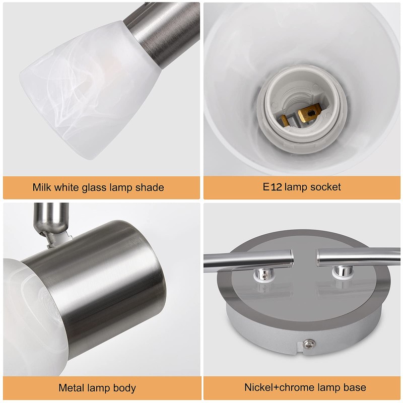 HiBay LED Track Lighting Fixtures, Rotatable 4-Light Ceiling Spot Light,