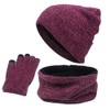YKKJ Winter Hat Scarf Gloves Knitted 3 in 1 Hat