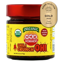 Organic Chili Crunch-Oh! - Spicy Rich Umami Crisp Oil without MSG and Chemicals - Crafted in USA