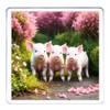 Pink Pig Coaster Set. 4 different Pig Pictures on 10cm
