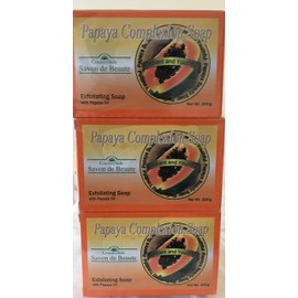 Papaya Complexion Soap 200g Beauty Bar with Papaya Oil (Pack Of 3)