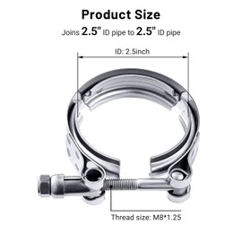EVIL ENERGY EVIL ENERGY 2.5 Inch V Band Clamp for Flange Kit Stainless Steel 2PCS (No flanges)