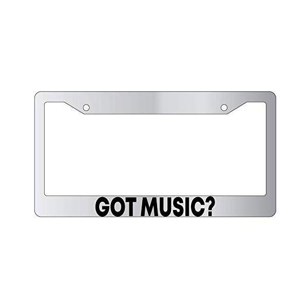 Dots Gifts Got Music Chrome Plastic License Plate Frame DG