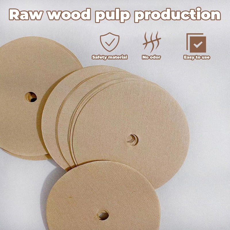 200Pcs High Density Coffee Filters Papers Easy Convenient Unbleached Wood
