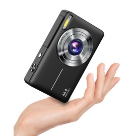 Digital Camera 1080P FHD Photo Camera 44MP Camera Digital Compact Camera 16X Digital Zoom Easy Vlogging Camera Portable Compact Digital Camera for Children Teenagers Seniors Beginners (Black)