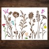 DLY LIFESTYLE Large Wildflower Stencil for Painting (17x12 Inches) -