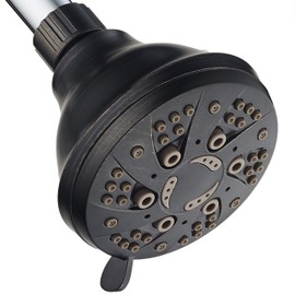 AquaDance Oil Rubbed Bronze High Pressure 6-Setting Spiral Shower Head - Angle Adjustable, Anti-Clog Showerhead Jets, Tool-Free Installation - USA Standard Certified - Top US Brand