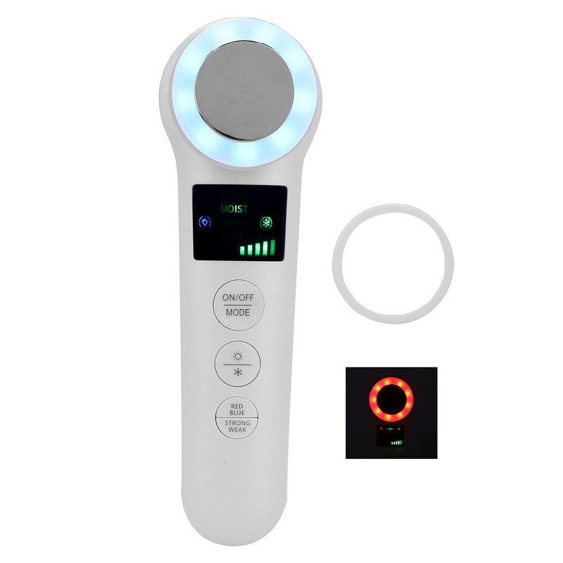 Hot Cold Face Massager Handheld Facial Vibration Massager Red Blue