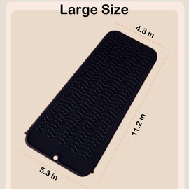 NINWOD 2 Pcs Professional Silicone Heat Resistant Mat Pouch for Curling Iron, Flat Iron and Other Hot Tools, Portable Travel Mat and Cover for Hair Styling Tools with Hanging Hole (2PCS Blue)